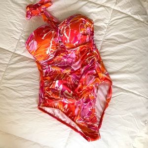 Ralph Lauren Pink & Orange Floral Swimsuit
